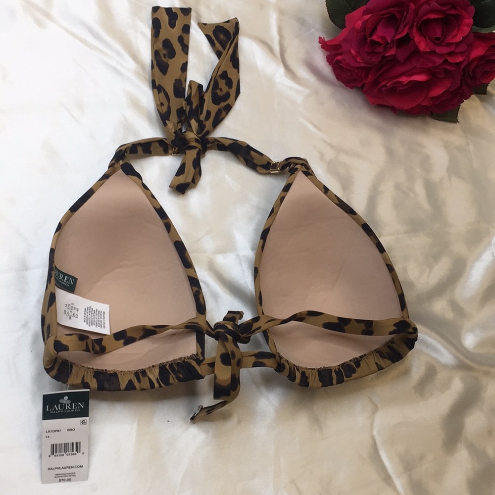 Lauren Ralph Lauren Women's Leopard Bikini Top - Picture 3 of 6